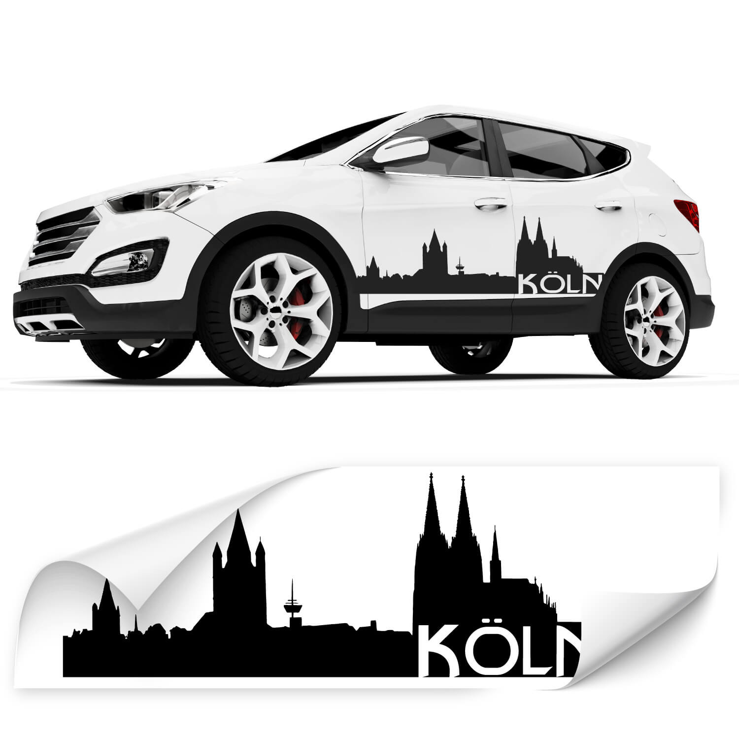 Aufkleber Motorhaube Kölner Skyline