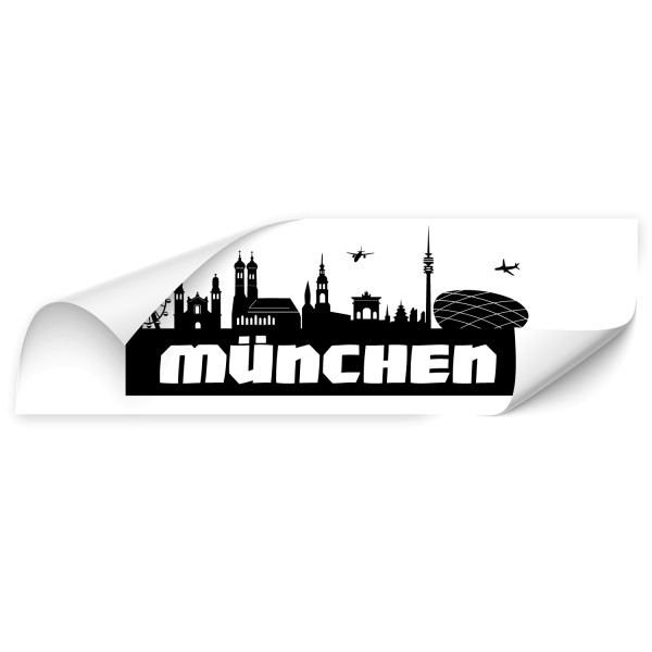 München Großstadt Silhouetten Autotattoo - Skyline