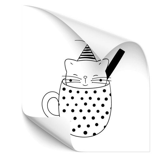 Katze in Tasse Auto Sticker - katzen & Co