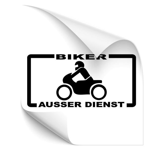 Biker außer Dienst Plaketten Autoaufkleber - Kategorie Shop