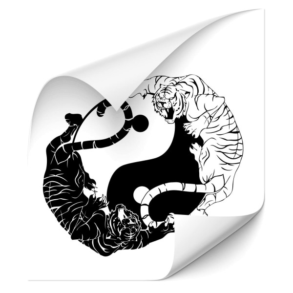 Yin & Yang Symbole mit Tiger Kfz-Tuning Sticker - katzen & Co