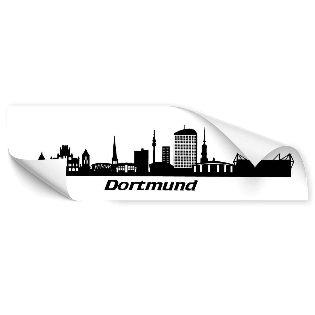 Écharpe Dortmund Skyline - Youll Never Walk Alone - Noir/Jaune 140x17 Cm