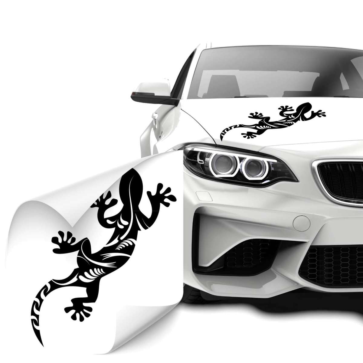 2x Black Gecko Sticker Decals - Glossy Vinyl, Self-Adhesive 2x Black Gecko Sticker Decals - Glossy Vinyl, Self-Adhesive