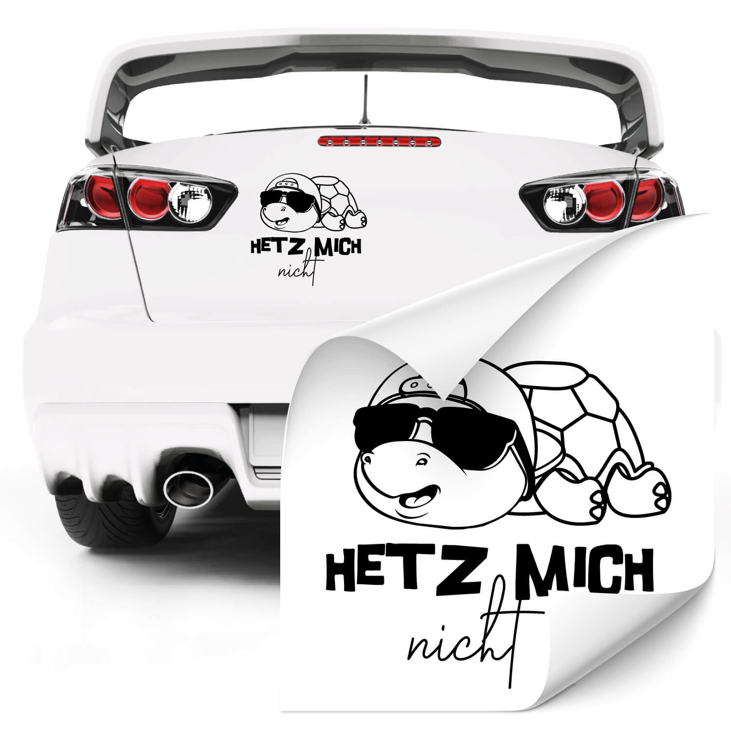 Autoaufkleber Schildkröte Sticker Auto Aufkleber Hetz nicht! 20 cm lustig  A2097
