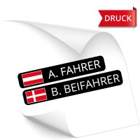 Fahrer Beifahrer Namensaufkleber DRUCK Namensaufkleber mit Flagge - Kategorie Shop Fahrer Beifahrer Namensaufkleber DRUCK Namensaufkleber mit Flagge - Kategorie Shop