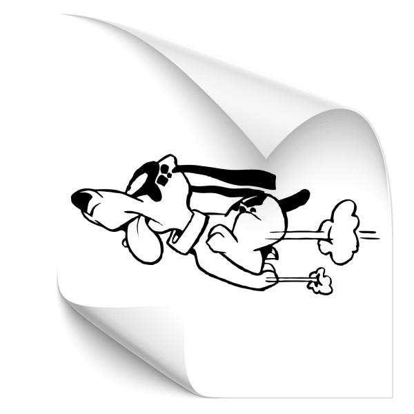 Comic Hund - Speedy Vehikel Auto Aufkleber - tiere