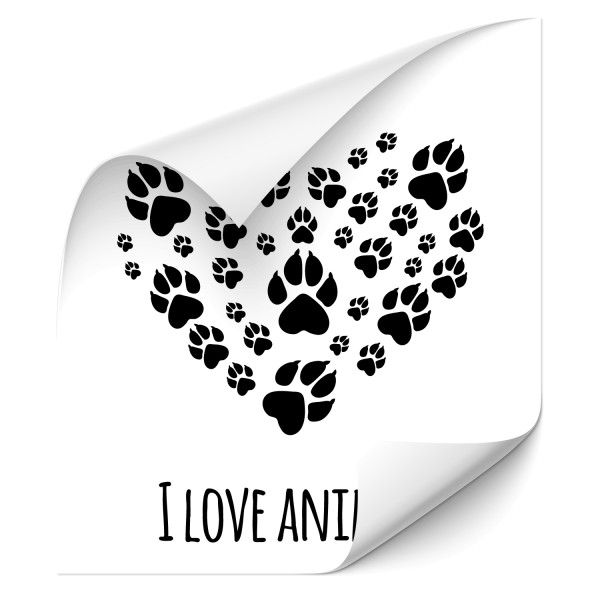 I Love Animals Autotattoo - Pfoten