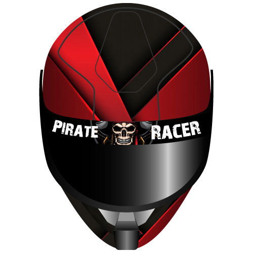Helmvisier Sticker mit Visier Sticker Pirate Racer jetzt günstig