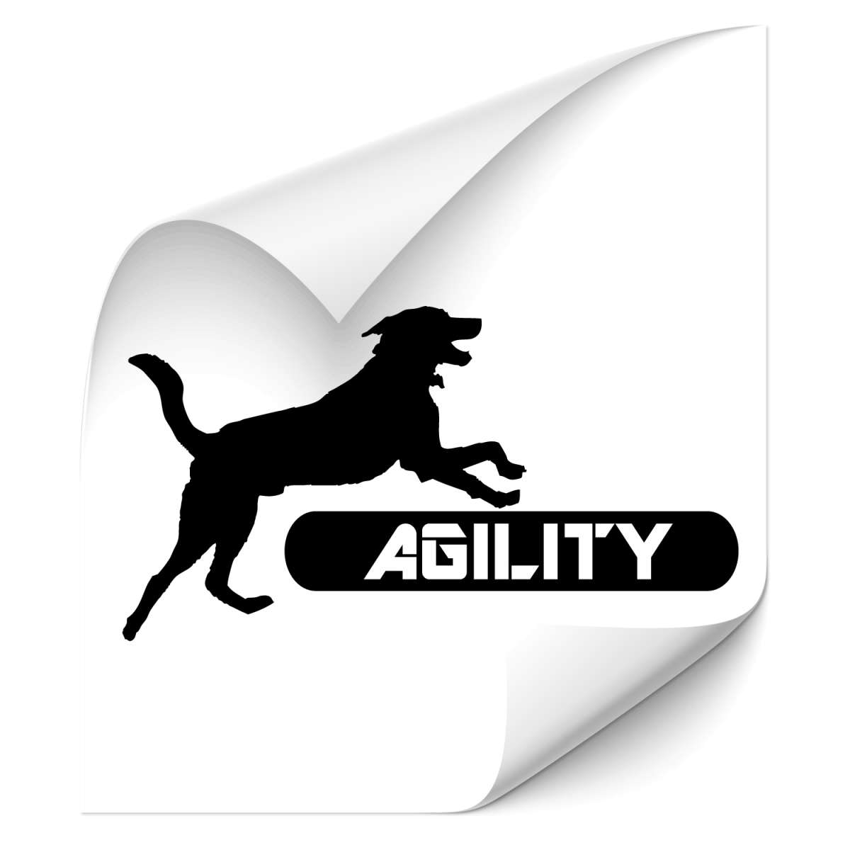 Hundesport Aufkleber Agility - Schwarz 60cm Für Auto & Fenster