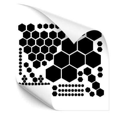 Waben-Aufkleber-Set Hexagon Design Für Auto-Tuning – Selbstklebend, UV-beständig, Rückstandslos Entfernbar (Weiß, Design 2)