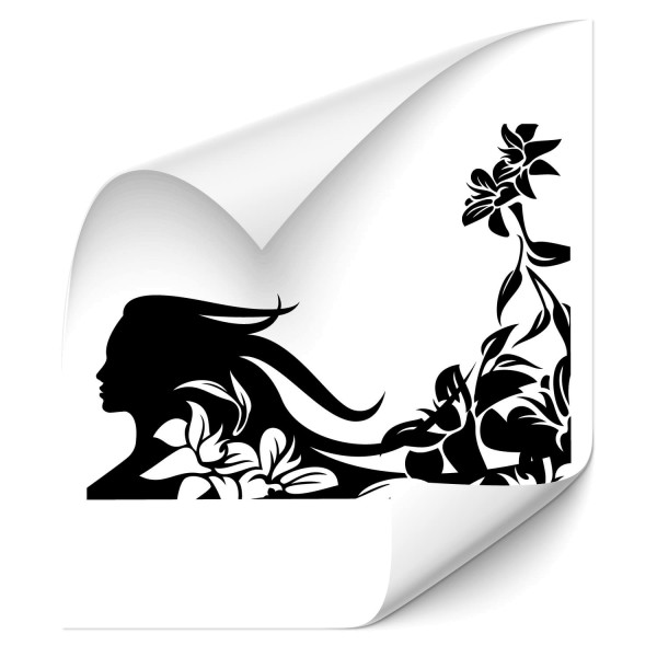 Silhouette mit Blumen Autosticker - Kategorie Shop