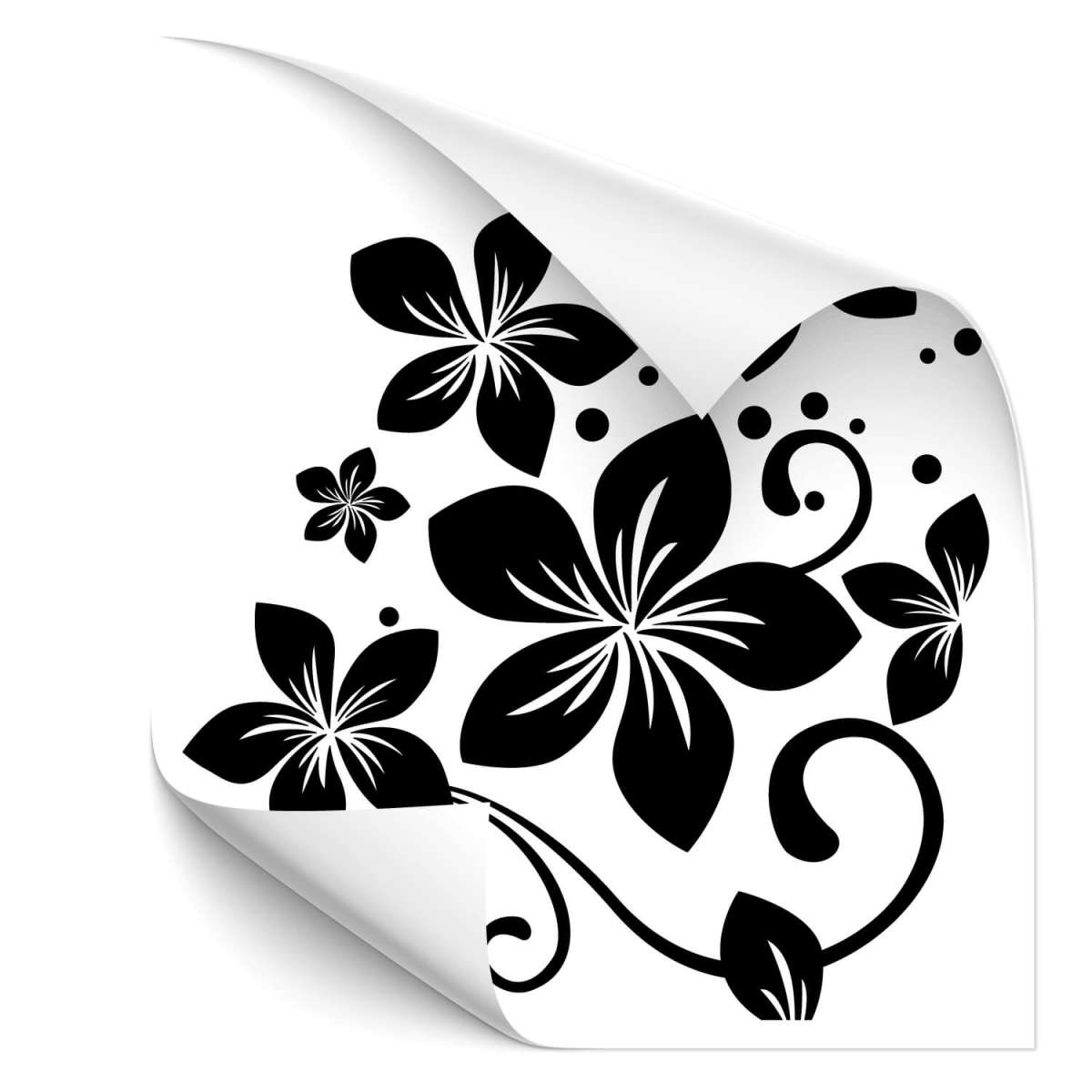 Hibiskus Blumen Aufkleber Deko Set 10-teilig Hawai Blüten Sticker Mint