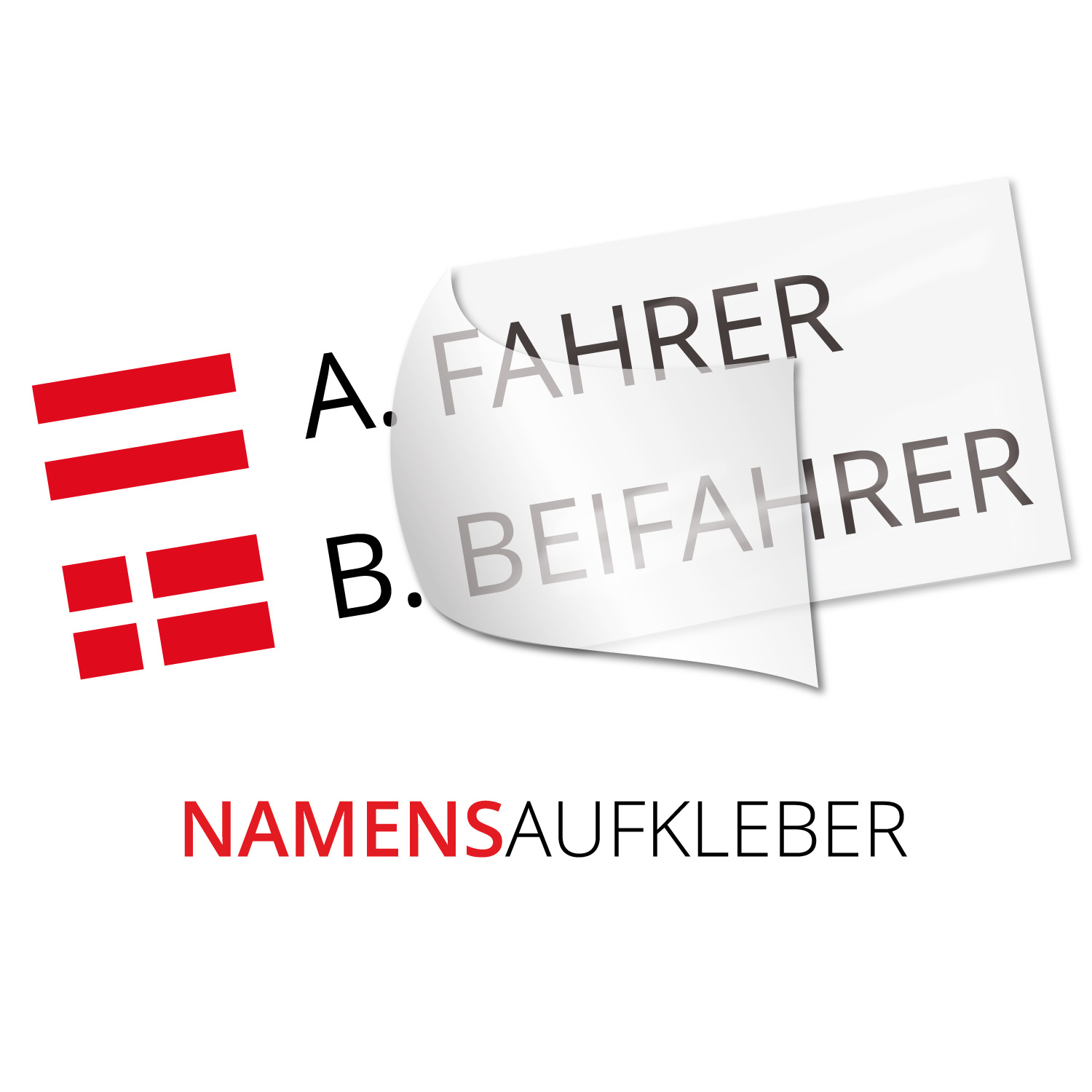 Fahrer-Beifahrer-Namenset