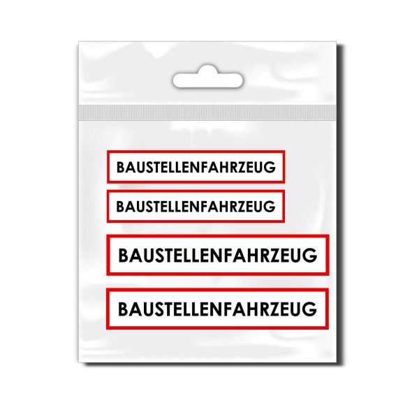 Baustellenfahrzeug Kfz Heckaufkleber - Kategorie Shop