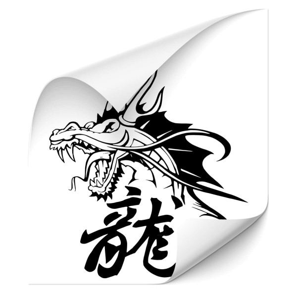 Drache mit chinesischen Schriftzeichen Kfz Sticker - märchen & Fabelwesen