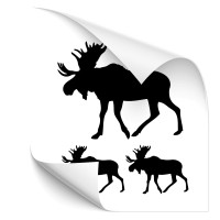 Elch-Set Fahrzeug Heck Aufkleber - wildnis Elch-Set Fahrzeug Heck Aufkleber - wildnis