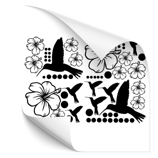 Kolibri-Hibiskus-Set Auto Gestalungs Sticker - Kategorie Shop