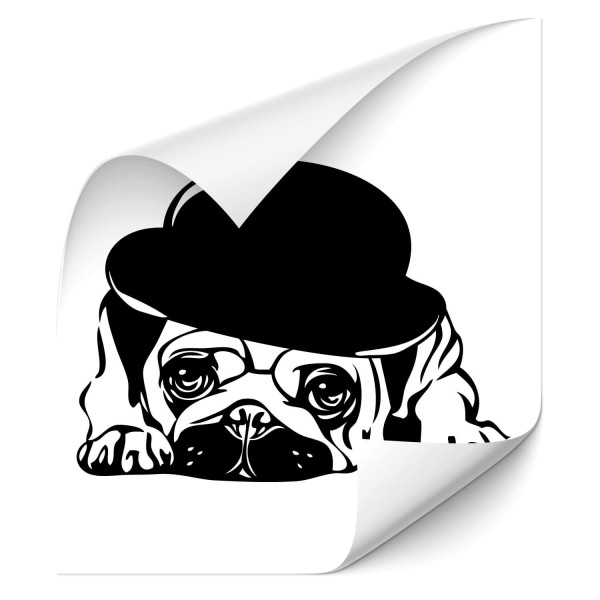 Mops Fahrzeug Foliensticker - Hunde