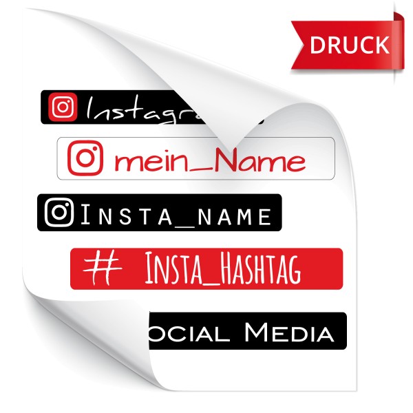 Instagram Namensaufkleber Druck