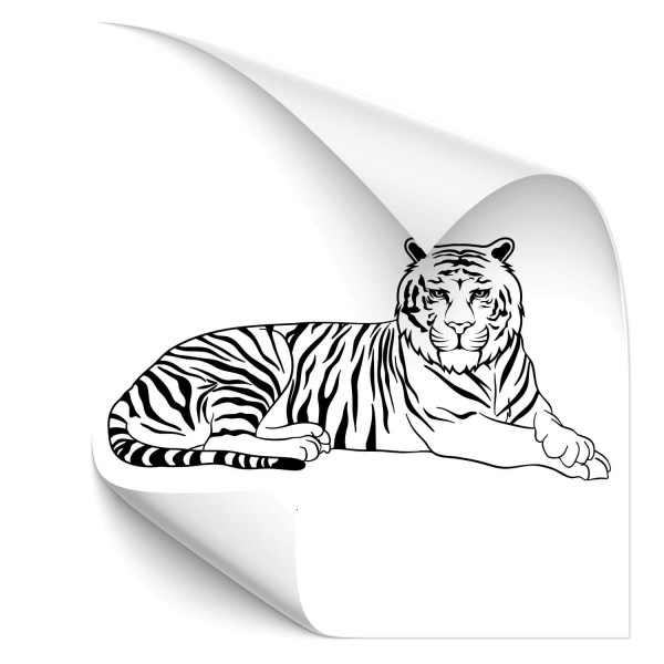 liegende Tiger Fahrzeug Sticker - katzen & Co