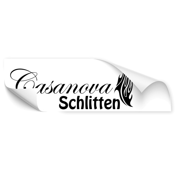 Schriftzug Casanova Schlitten Autoaufkleber - Kategorie Shop