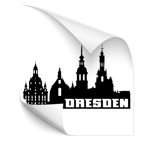 Dresden Silhouetten Car Art Aufkleber - Skyline