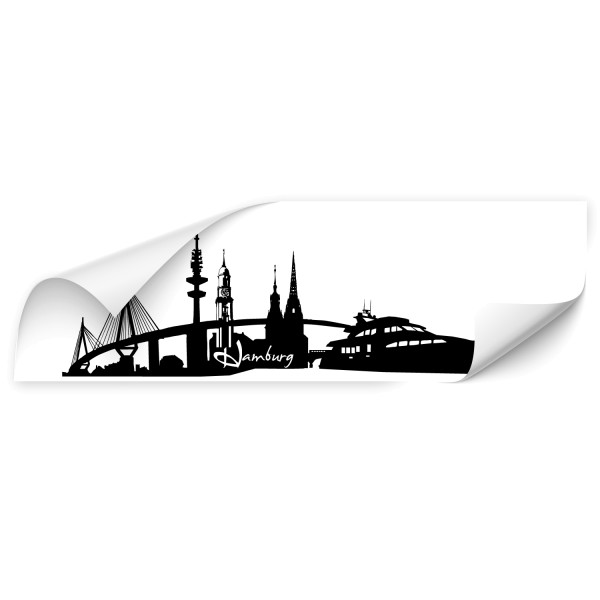 Hamburg Silhouetten Fahrzeug Aufkleber - Skyline