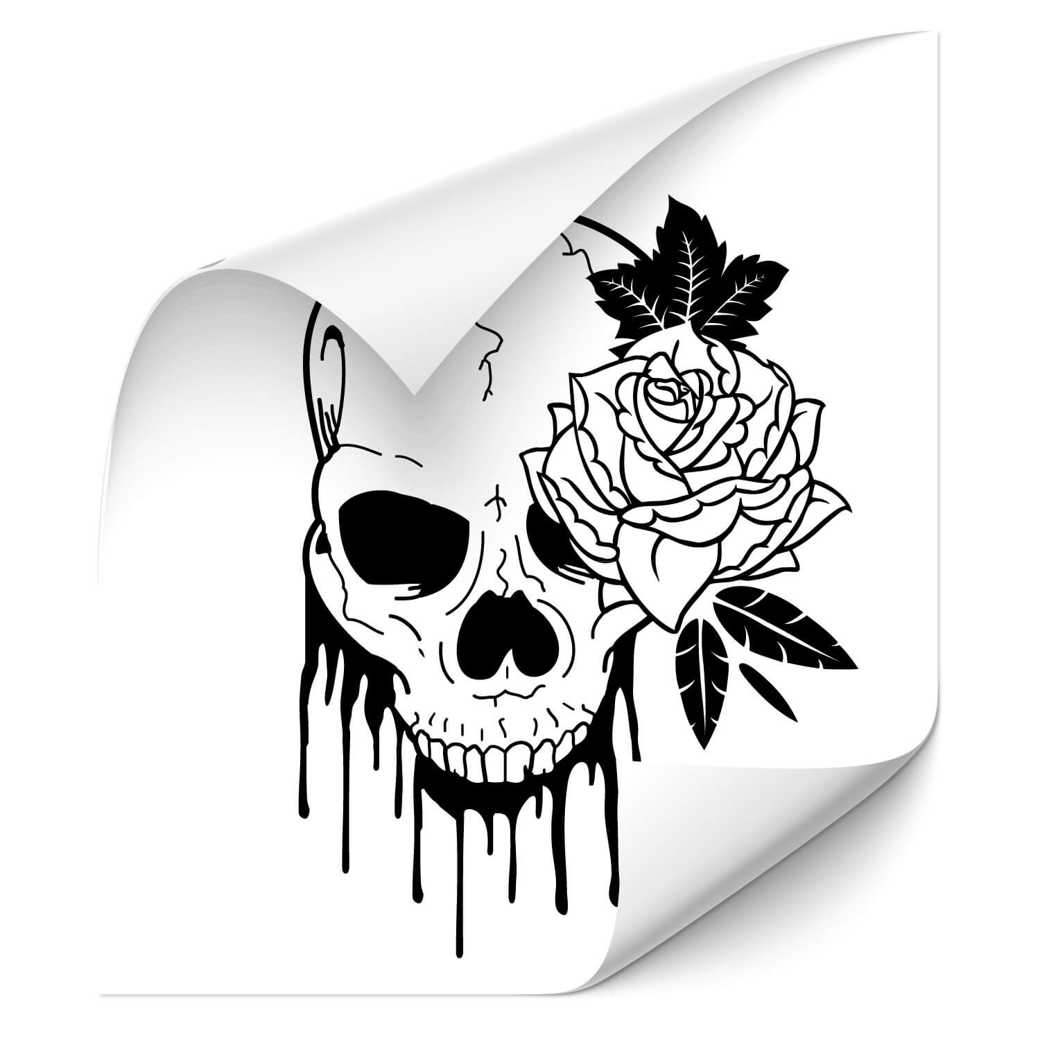 Auto Tuning Sticker mit Totenkopf mit Rose bei Klebe-X kaufen und